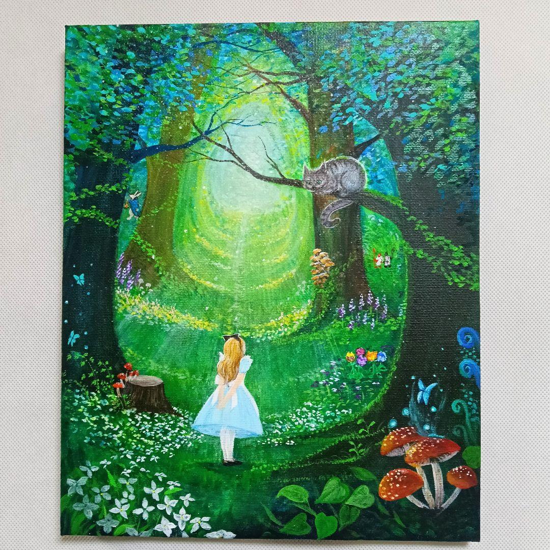 No.516 F4キャンバス　原画　アクリル画　人魚姫　人魚　mermaid