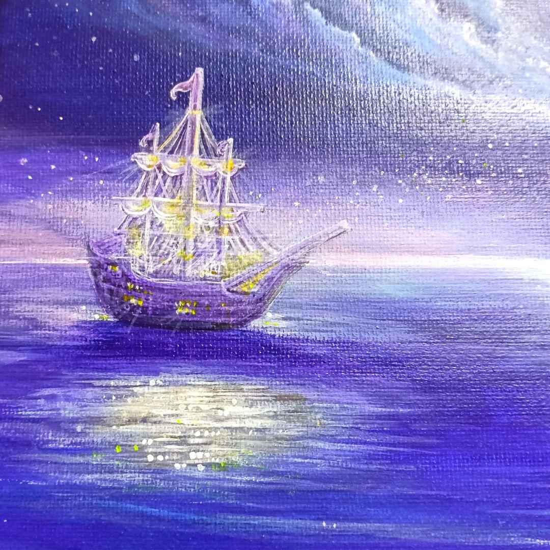 No.516 F4キャンバス　原画　アクリル画　人魚姫　人魚　mermaid