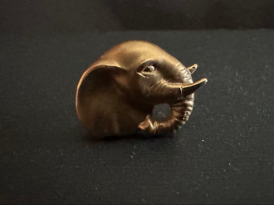 K18 象 ピンバッチ タイタック/ヴィンテージ