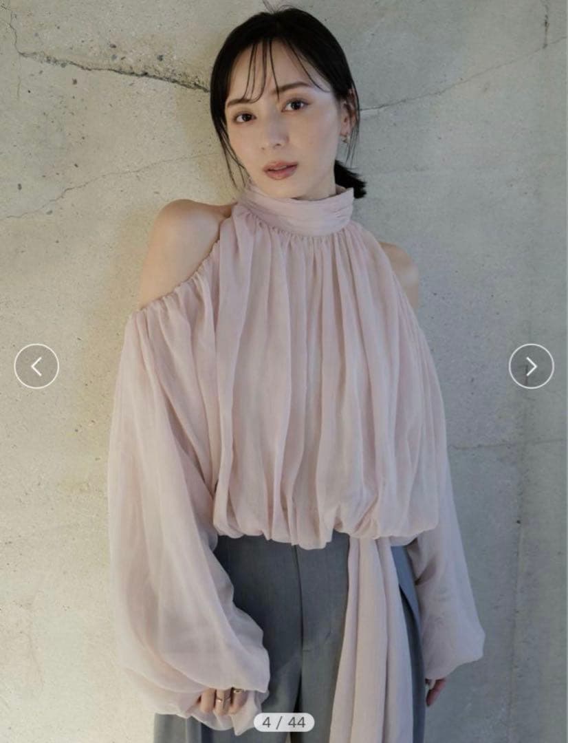 anuans シフォンボリュームブラウス PBEG