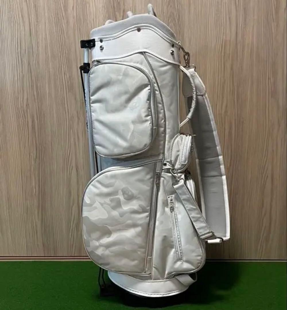 美品【キャディバッグ】マークアンドロナ　カモフラ　スカル　スタンド式　3点式
