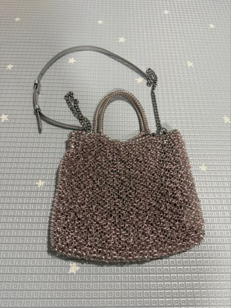 アンテプリマ ワイヤーバッグ スタンダード ミニアトゥーラ　ピンクシルバー
