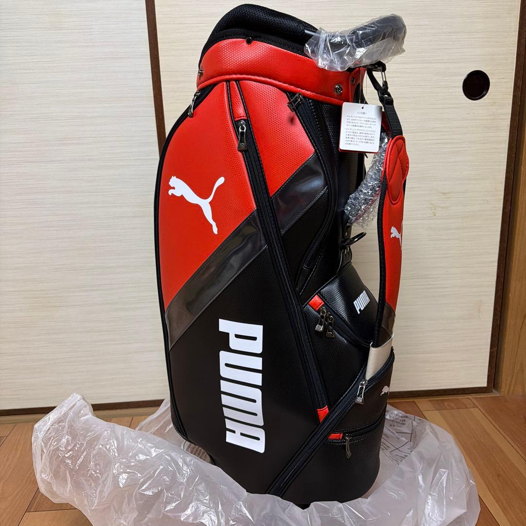 値下げ‼️新品早い者勝ち‼️22PUMA キャディバッグ ブラック/オレンジ9.5型