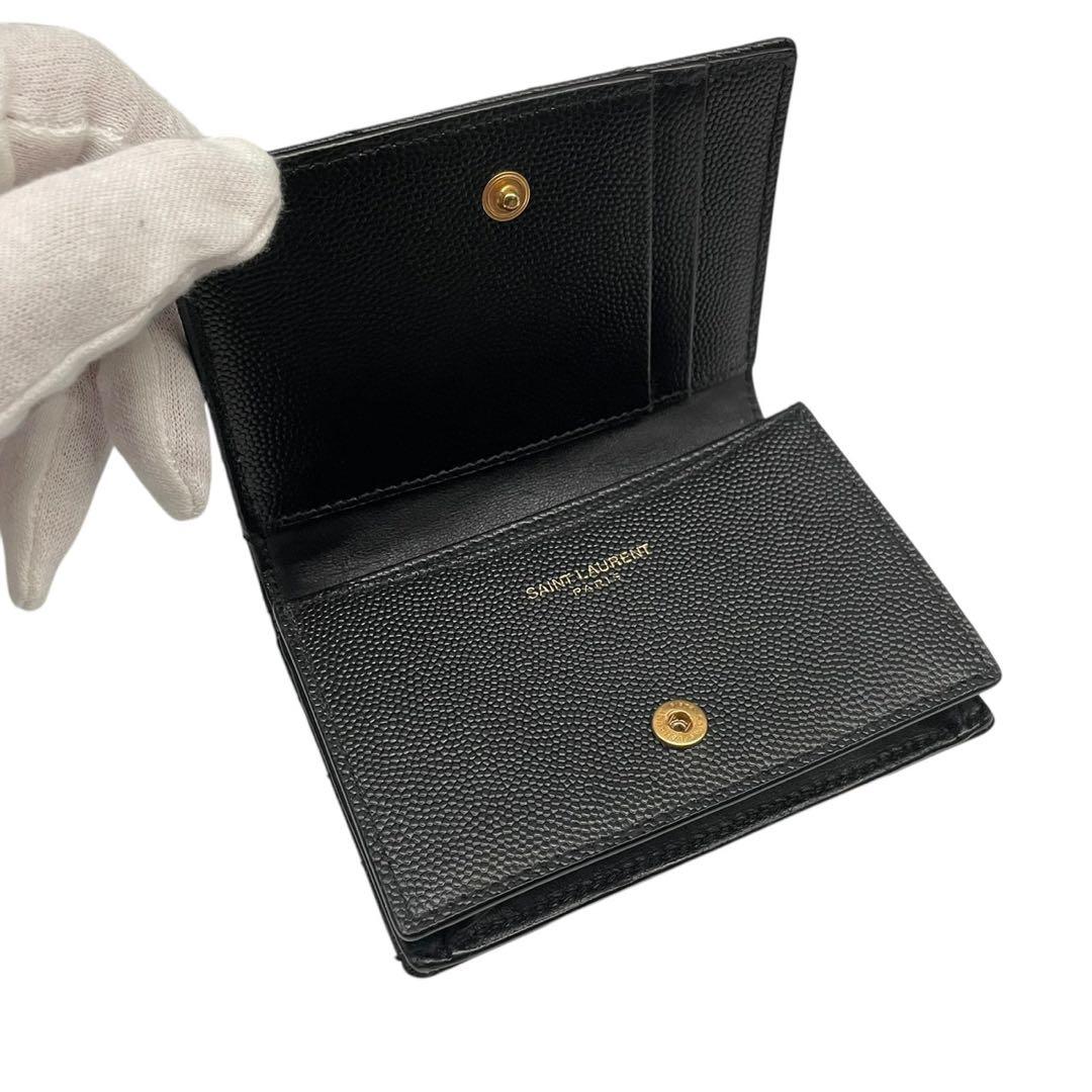 極美品✨サンローラン カードケース YSL カサンドラ キャビアスキン 黒