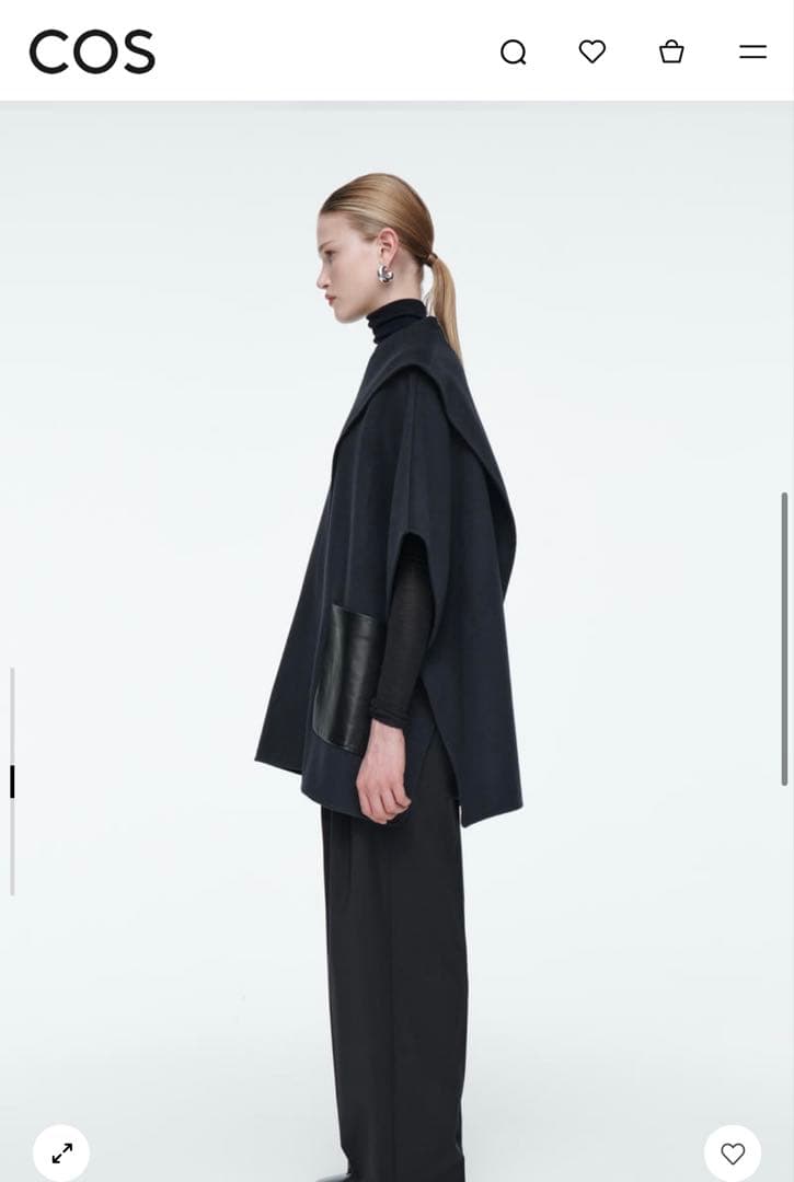 新品⭐︎COS ダブルフェイスフェイスウールマフラーケープ　ネイビー