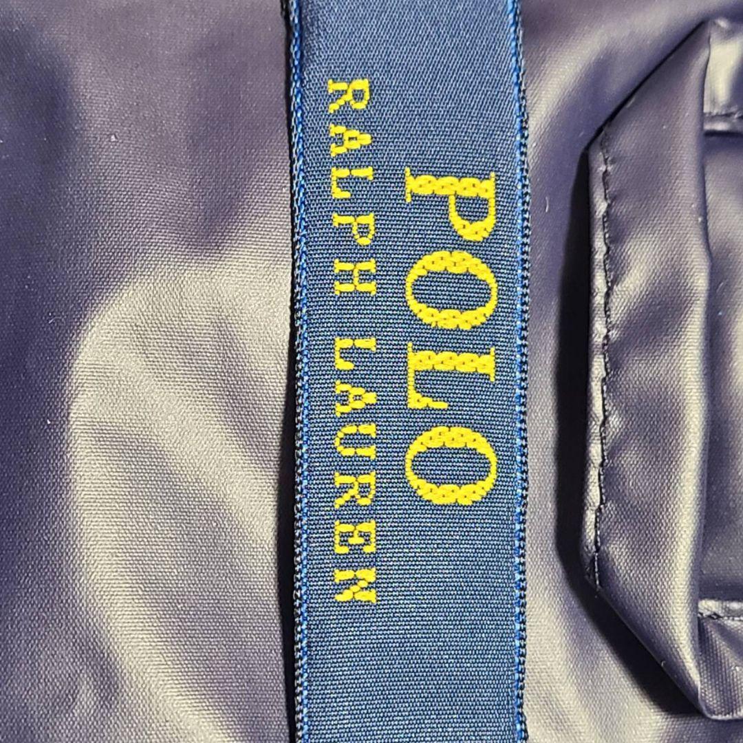 ポロ ラルフローレン レインコート ポンチョ ポケッタブル 紺 撥水 防水 ロゴ