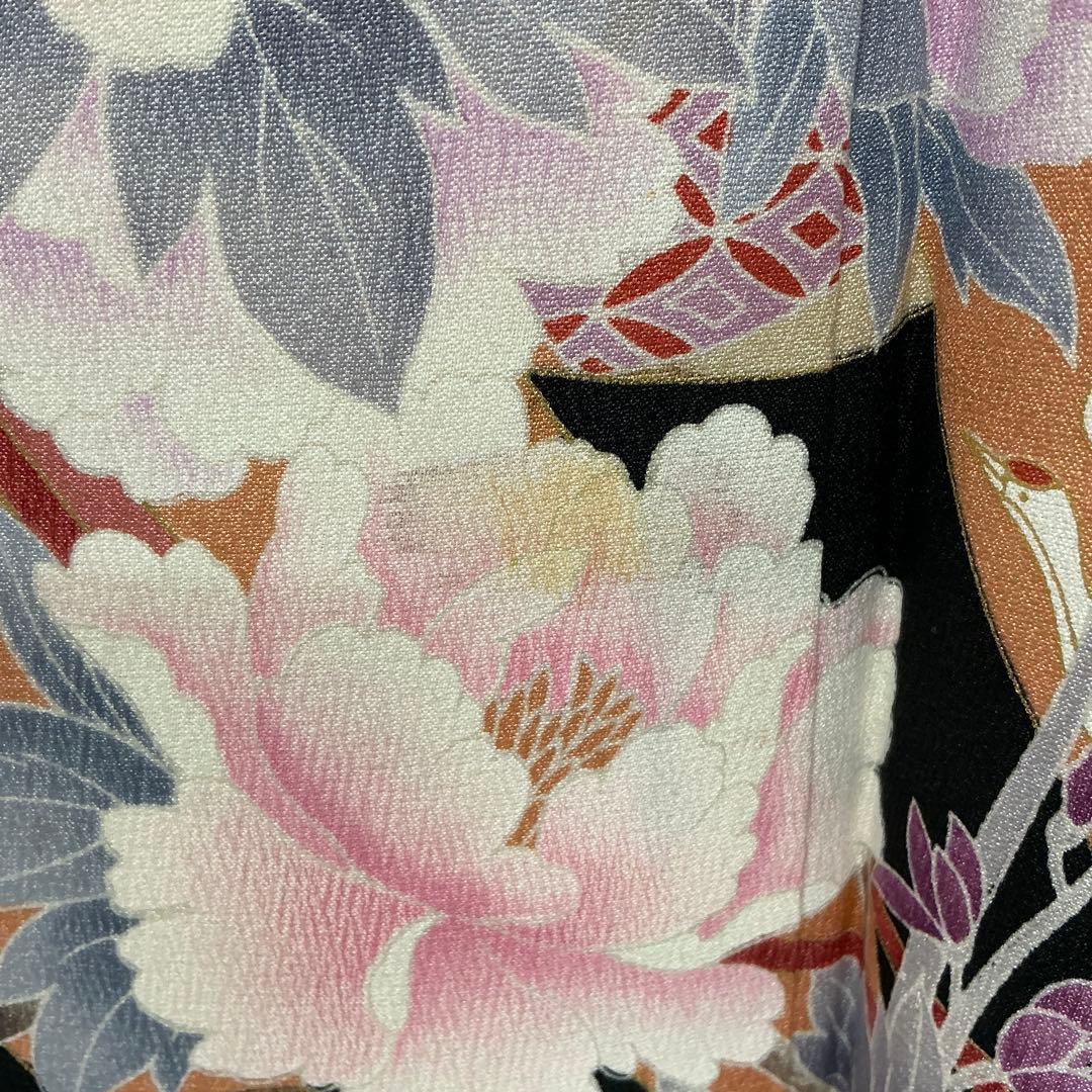 b231 正絹　振袖　友禅　金銀彩　伊達衿付　着物