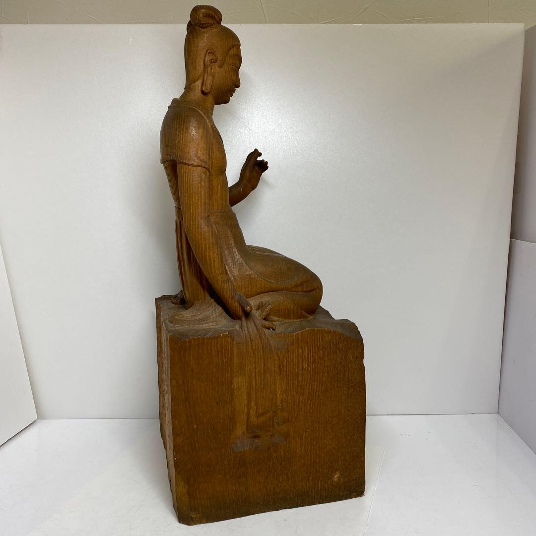 森山朝光作　木彫　弥勤　高さ約57.5㎝　チヒオニ　東さ8-0104☆2F