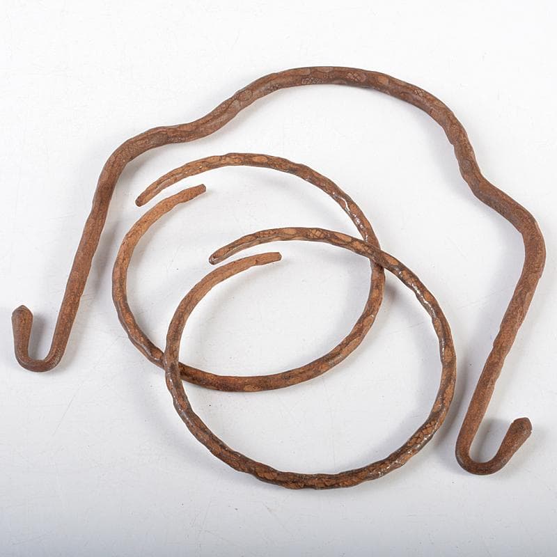 茶道具　田中敏孝作　釣釜道具　釣手　釜釻　釜鎖　一揃　共箱　V　R5786