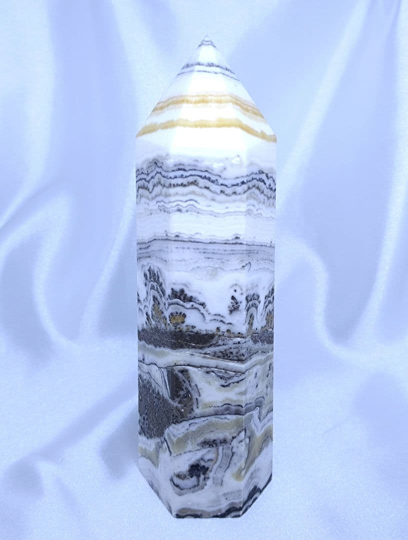 デンドリ カルサイト　ポイント　六角柱　ビッグサイズ　オレンジカルサイト