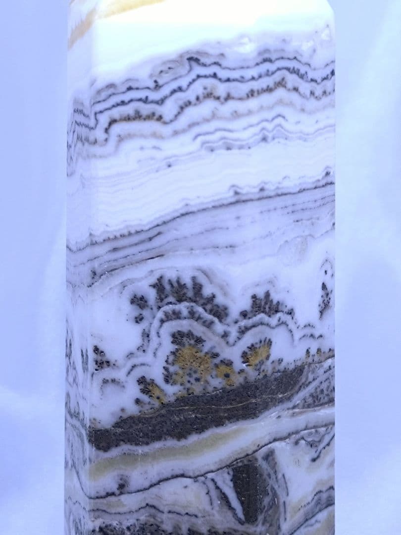 デンドリ カルサイト　ポイント　六角柱　ビッグサイズ　オレンジカルサイト