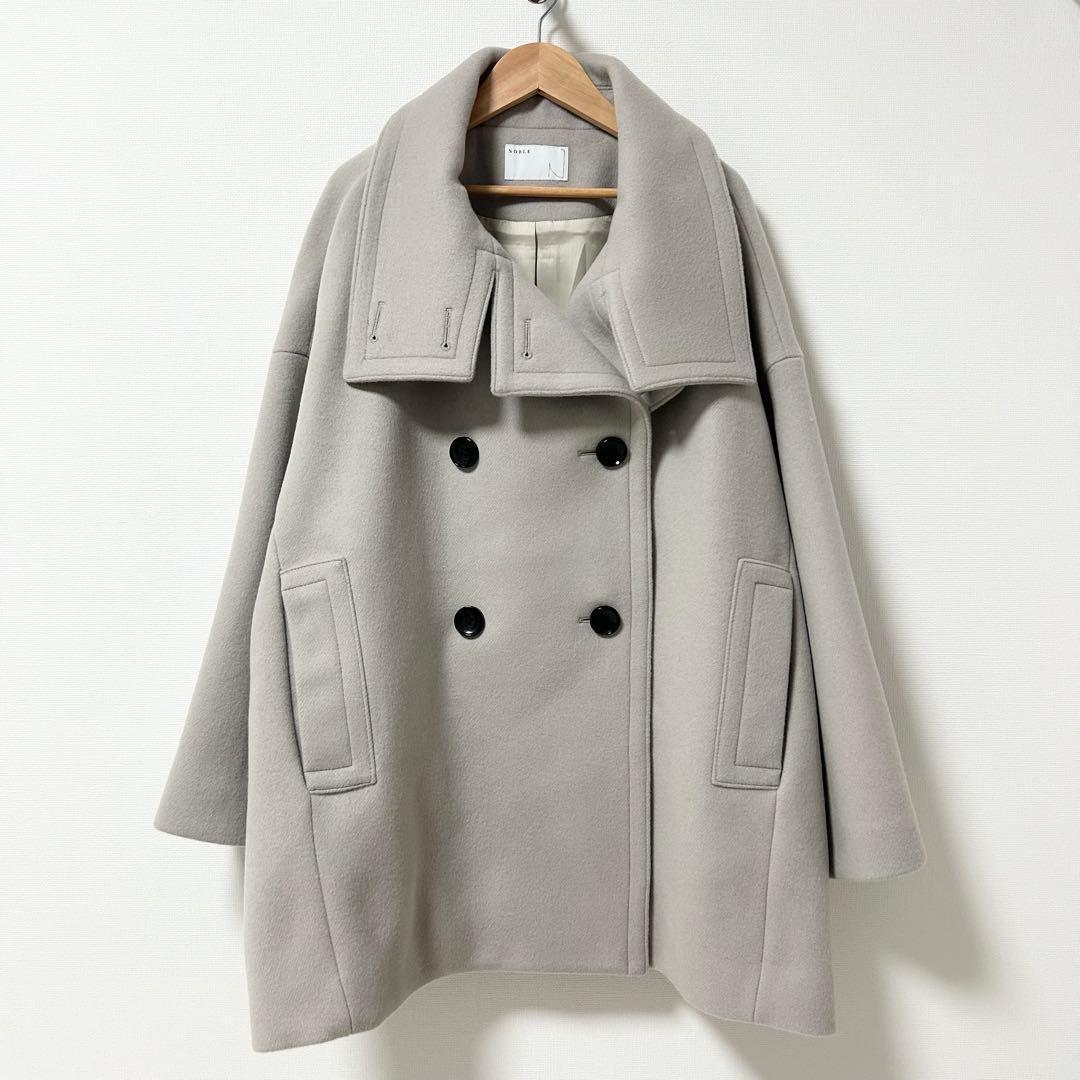 美品✨NOBLE スタンドカラーオーバーコート ベージュ