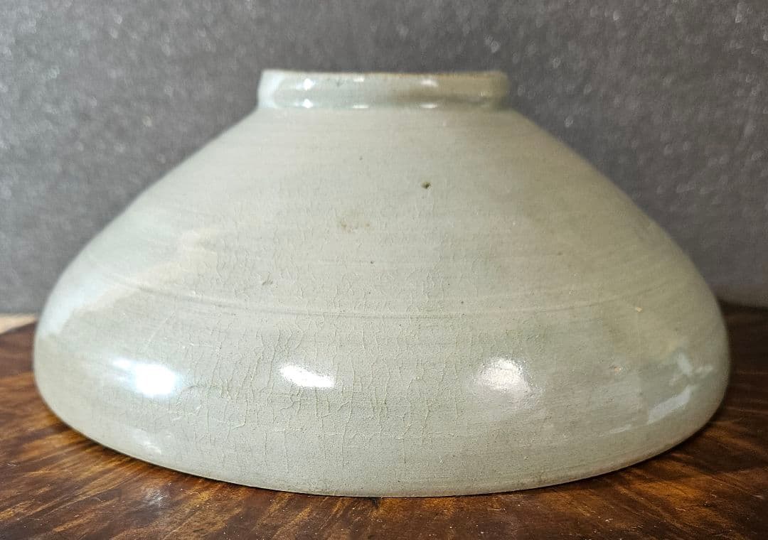 【本物保証❗】李氏朝鮮時代　李朝青磁　陰刻　双鳳凰文　鉢　菓子鉢　径19.5cm