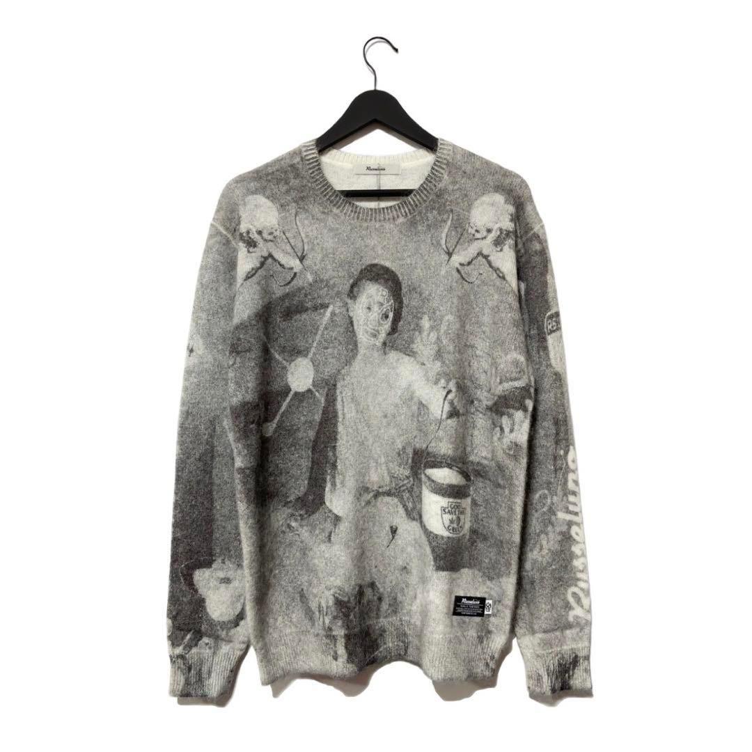 新品 ラッセルノ ゴルフ グラフィック ニット セーター ブラック M 4