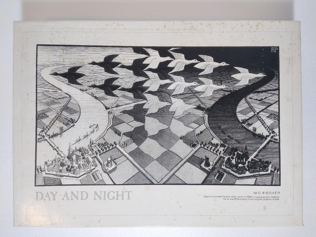 未開封 M.C.エッシャー 『昼と夜』1000 ピース 72×49 パズル