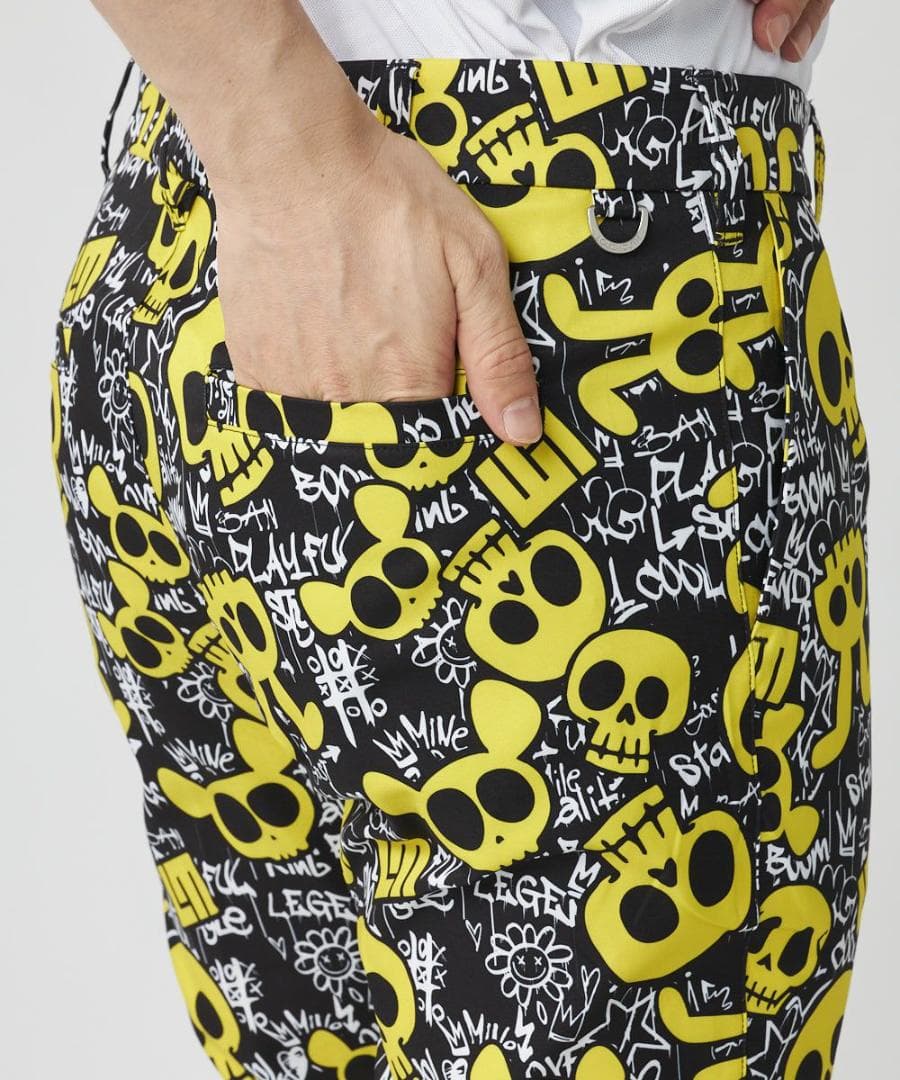 ★春ゴルフ★ラウドマウスゴルフ★ストレッチツイル柄パンツ★L★アニマルスカルズ