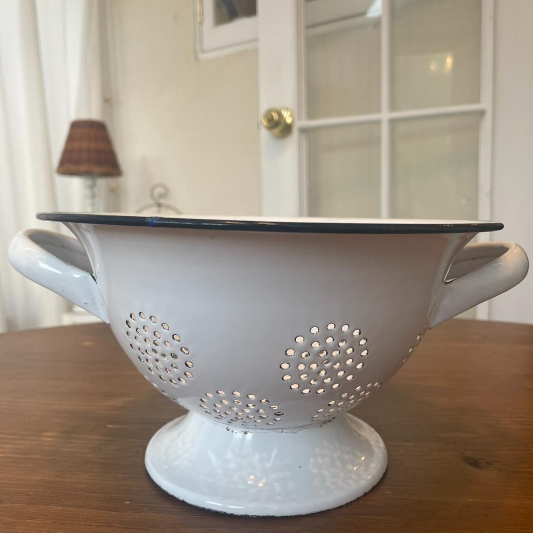 イギリスアンティーク ホーロー コランダー ボウル セット ジャンク ビンテージ