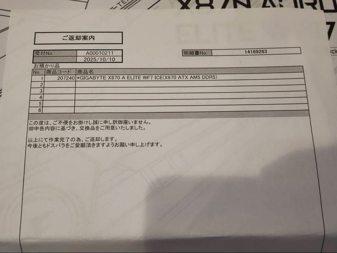 マザーボード Gigabyte X870E AORUS ELITE WIFI7