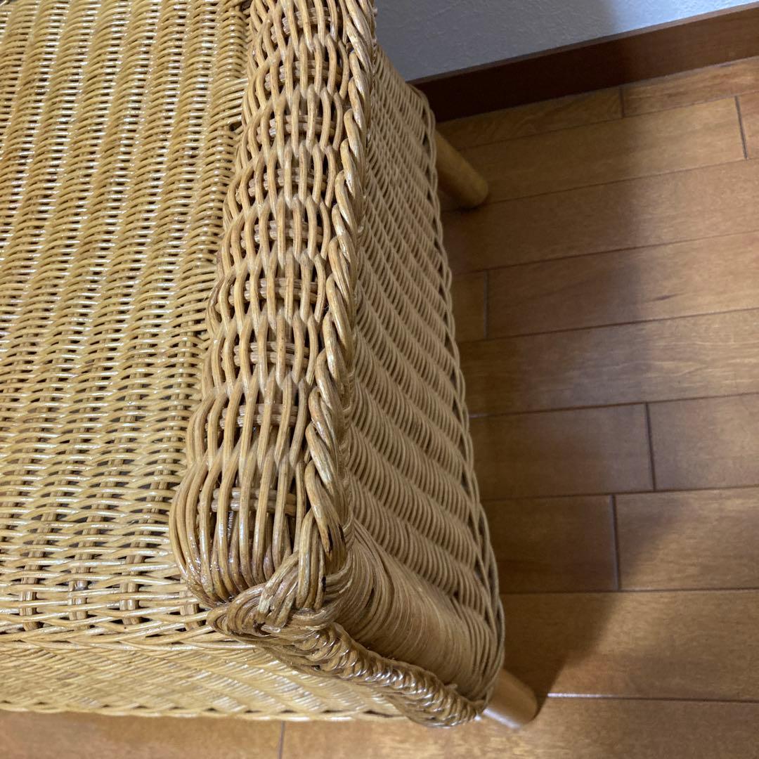 ナチュラル　ラタン　アームチェア　籐製　いす　椅子　ソファ　ハイバック　1人用