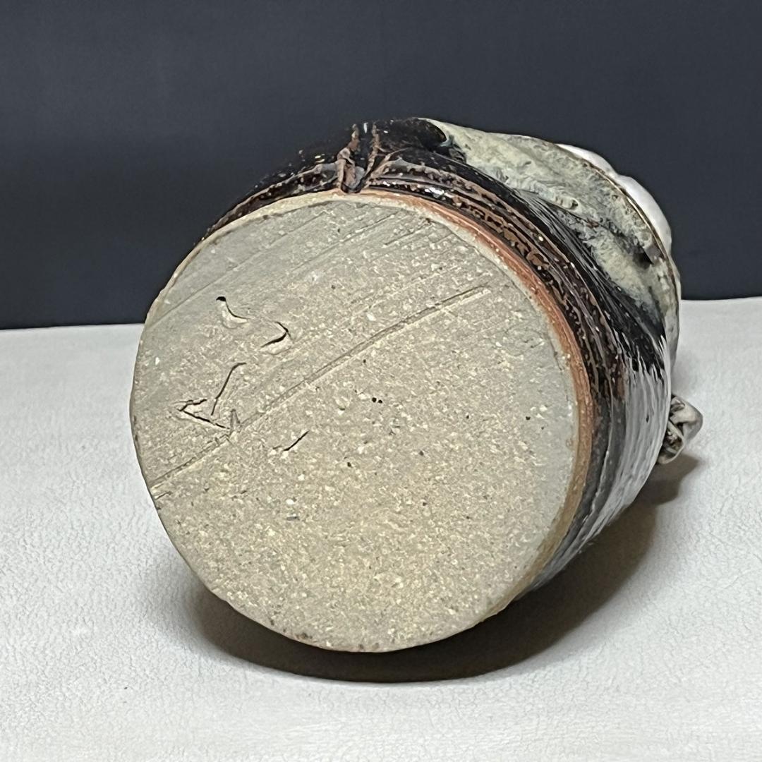 kei 高取焼宗家 十二代 高取八山 高取 耳付 花入 共箱 k3540