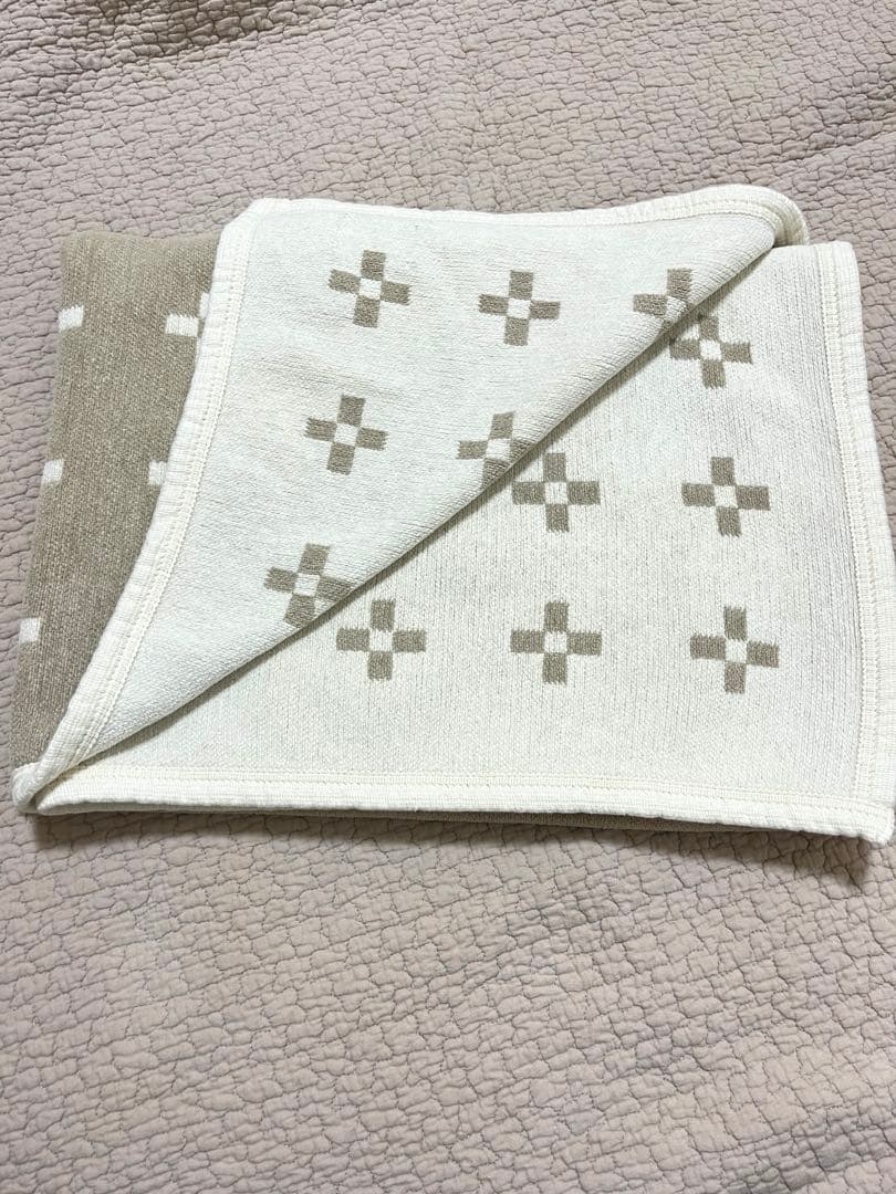 KLIPPAN シュニールコットンブランケット ハーフ シャーンスンドエクリュ