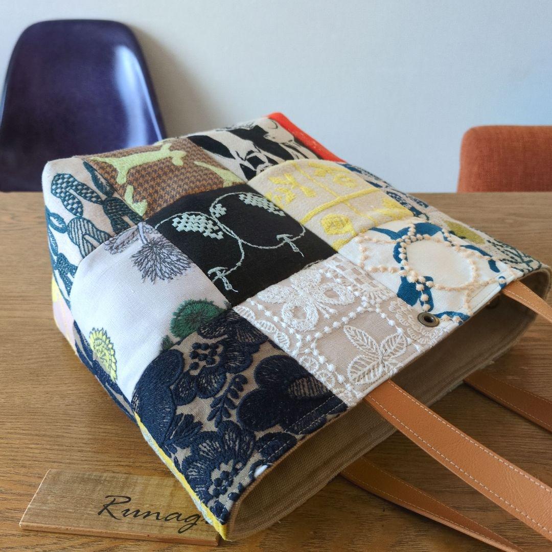 【1556】パッチワーク ハンドバッグ＊ミナペルホネン