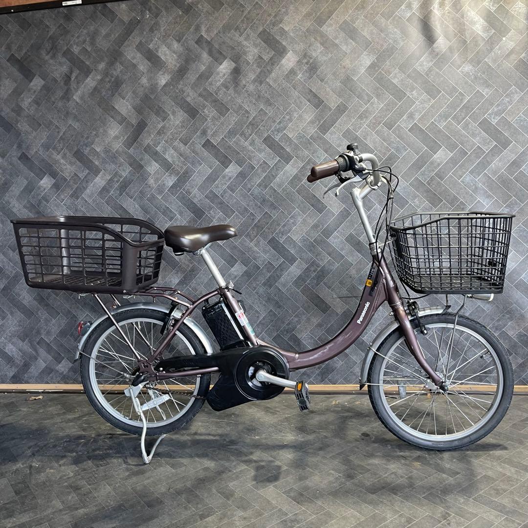 電動アシスト自転車 パープル 前後バスケット付き