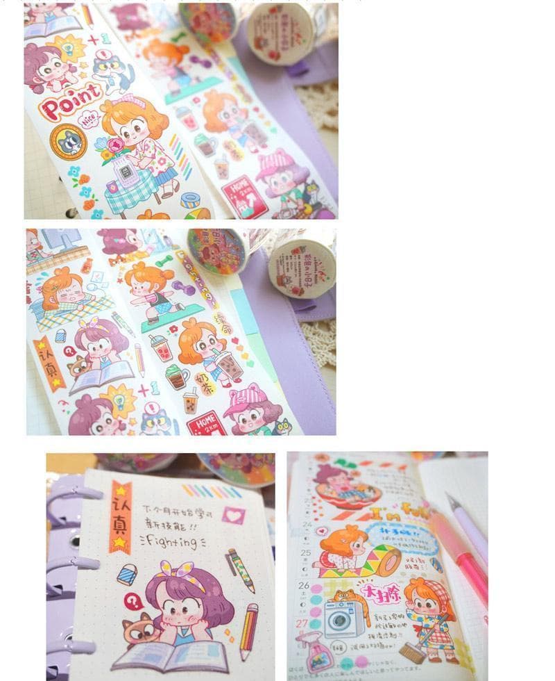 【4巻セット】小麦咖啡 Maicoffee 麦麦 海外マステ 人物マステ 少女