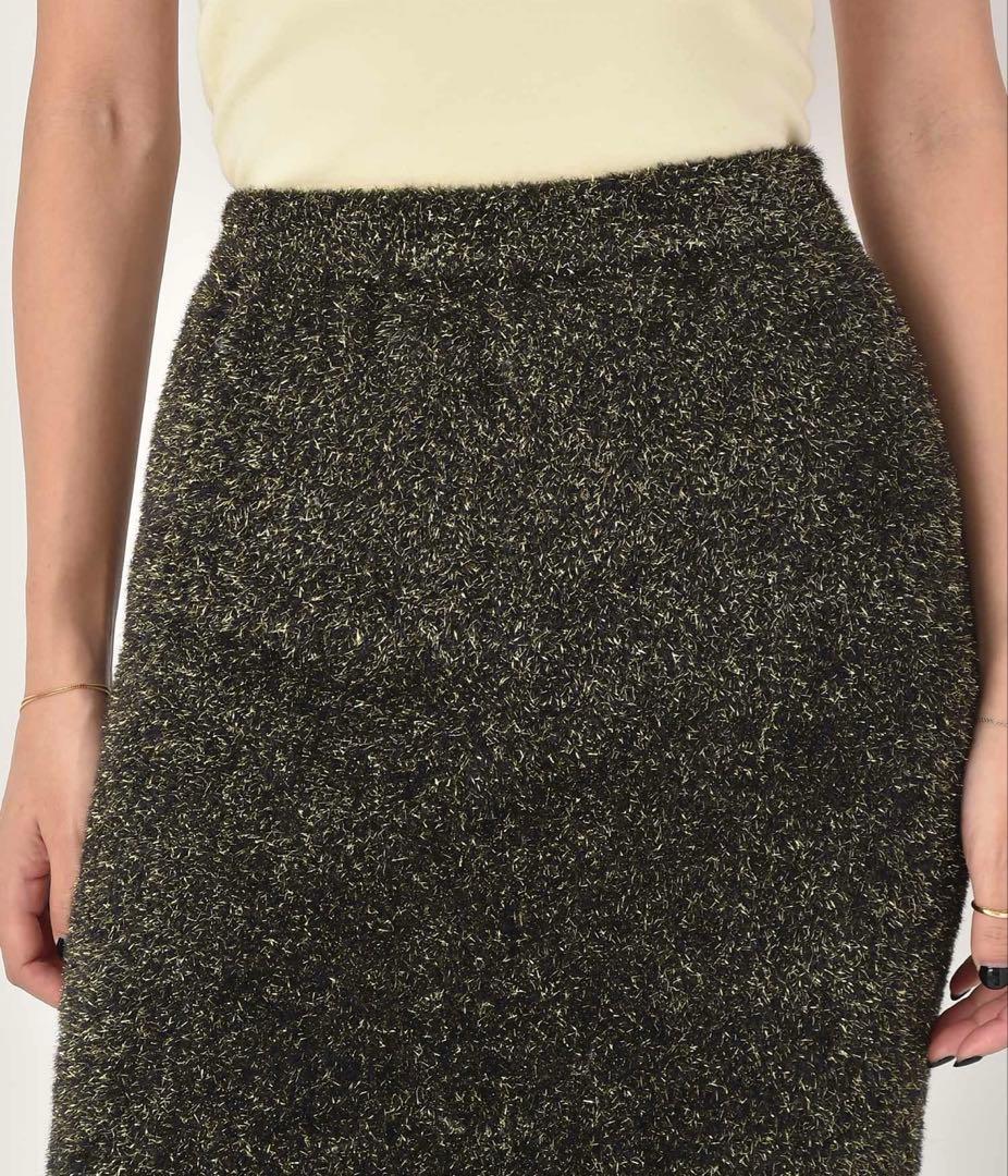 【新品未使用】グリッターニットカーディガン＆Iラインスカート セット売り