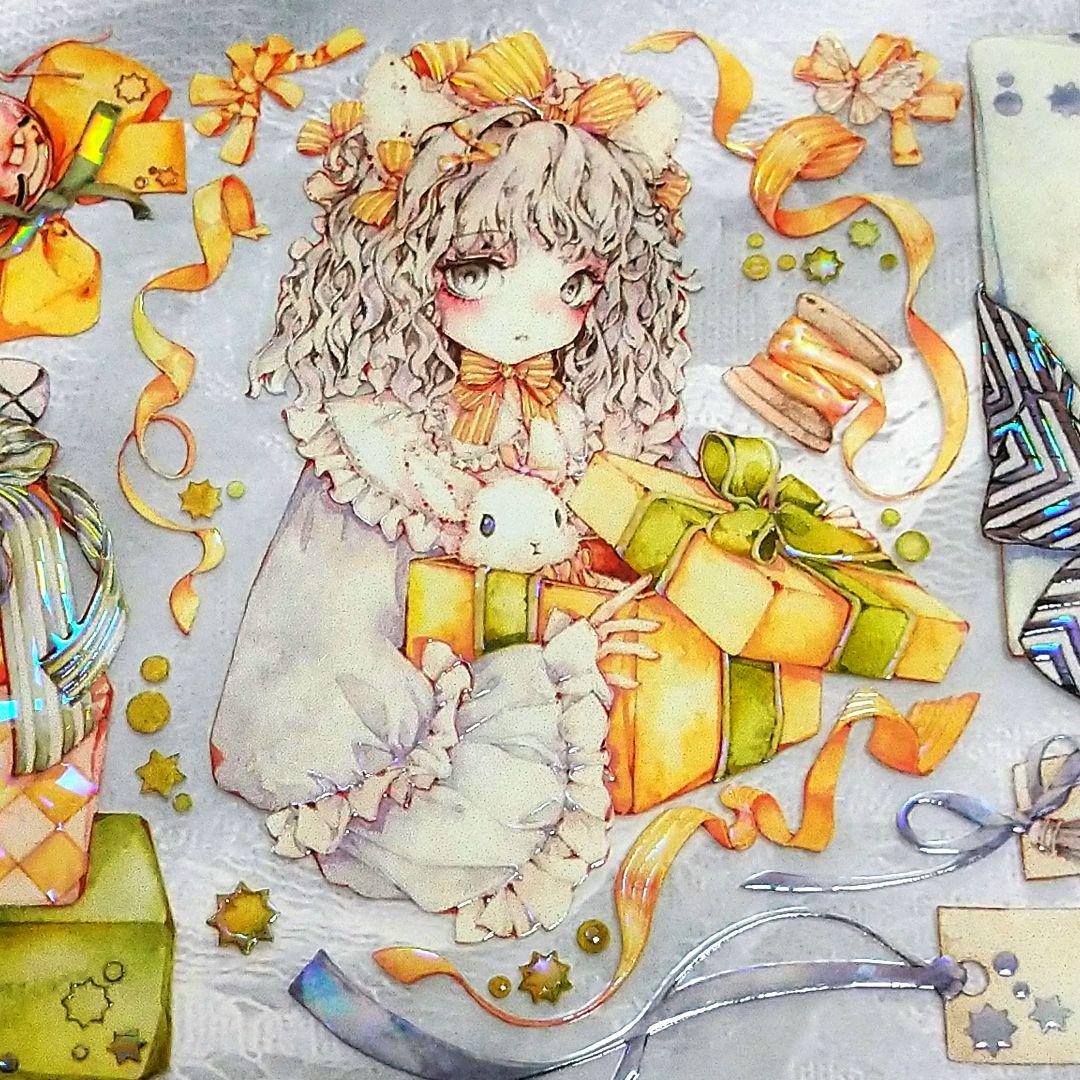 のこり２✩SALE✩J283＃GraceGift(贝壳光)切売り海外人物マステ