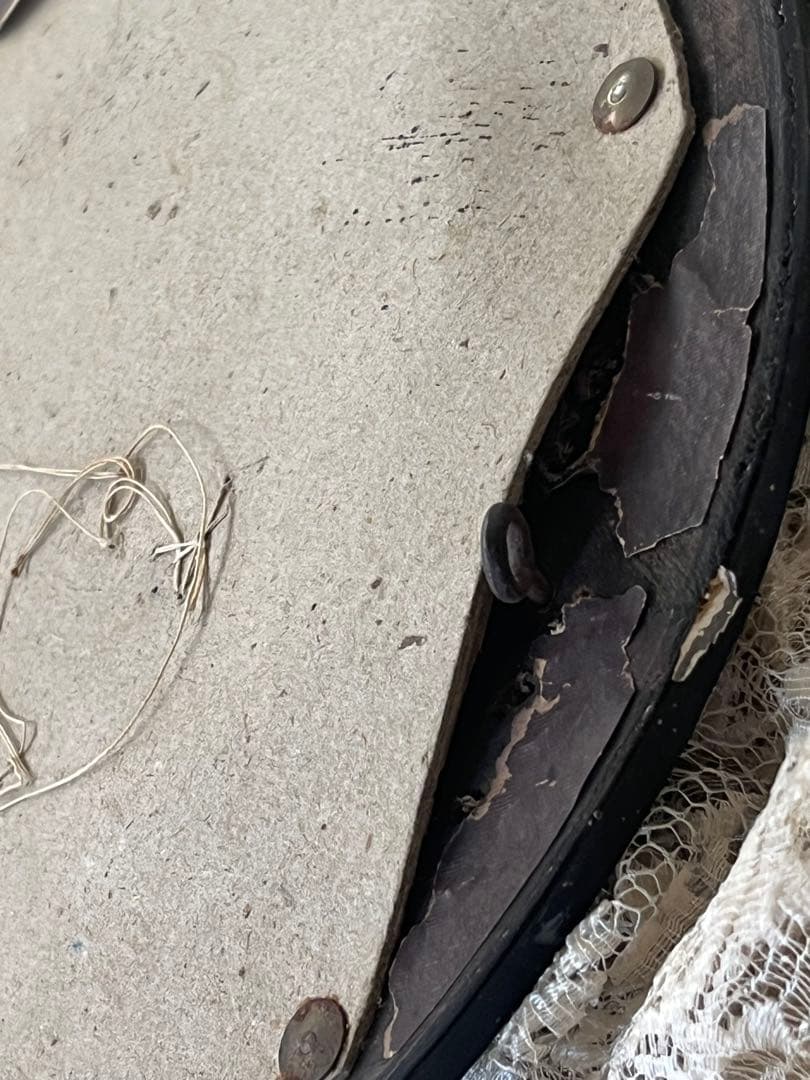 アンティークフランスナポレオンIII グローブドマリエ湾曲ガラスフレーム布花