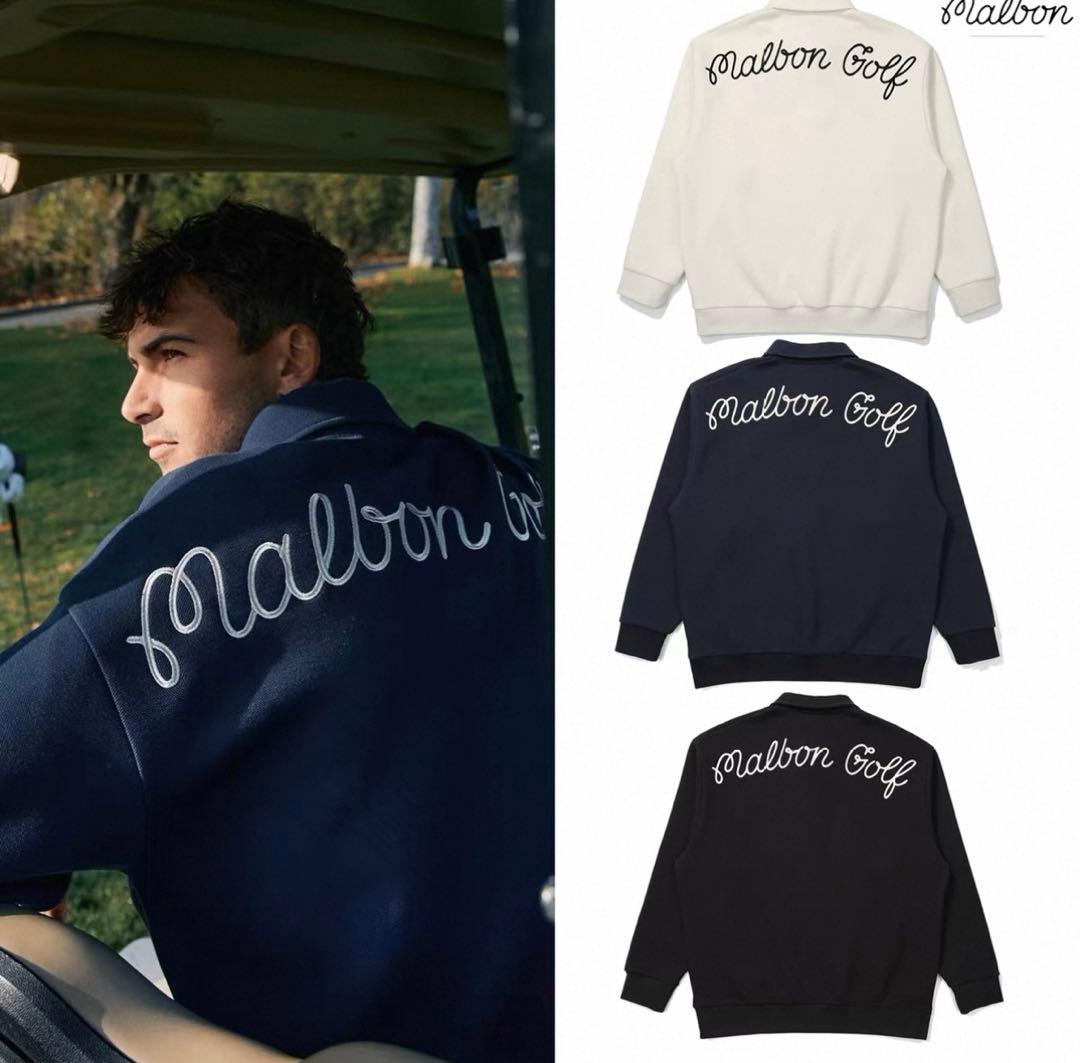 即日発送新品ゴルフ MALBON GOLF 長袖ハーフジップスウェット XXL