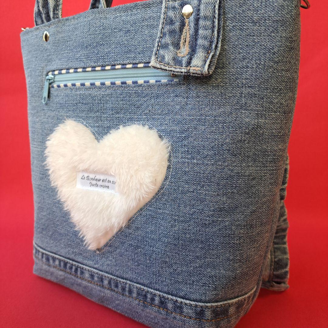 ゆ*ら様 コヤンイサムチョン　マンドゥ　デニムリメイクフリルトートバッグ