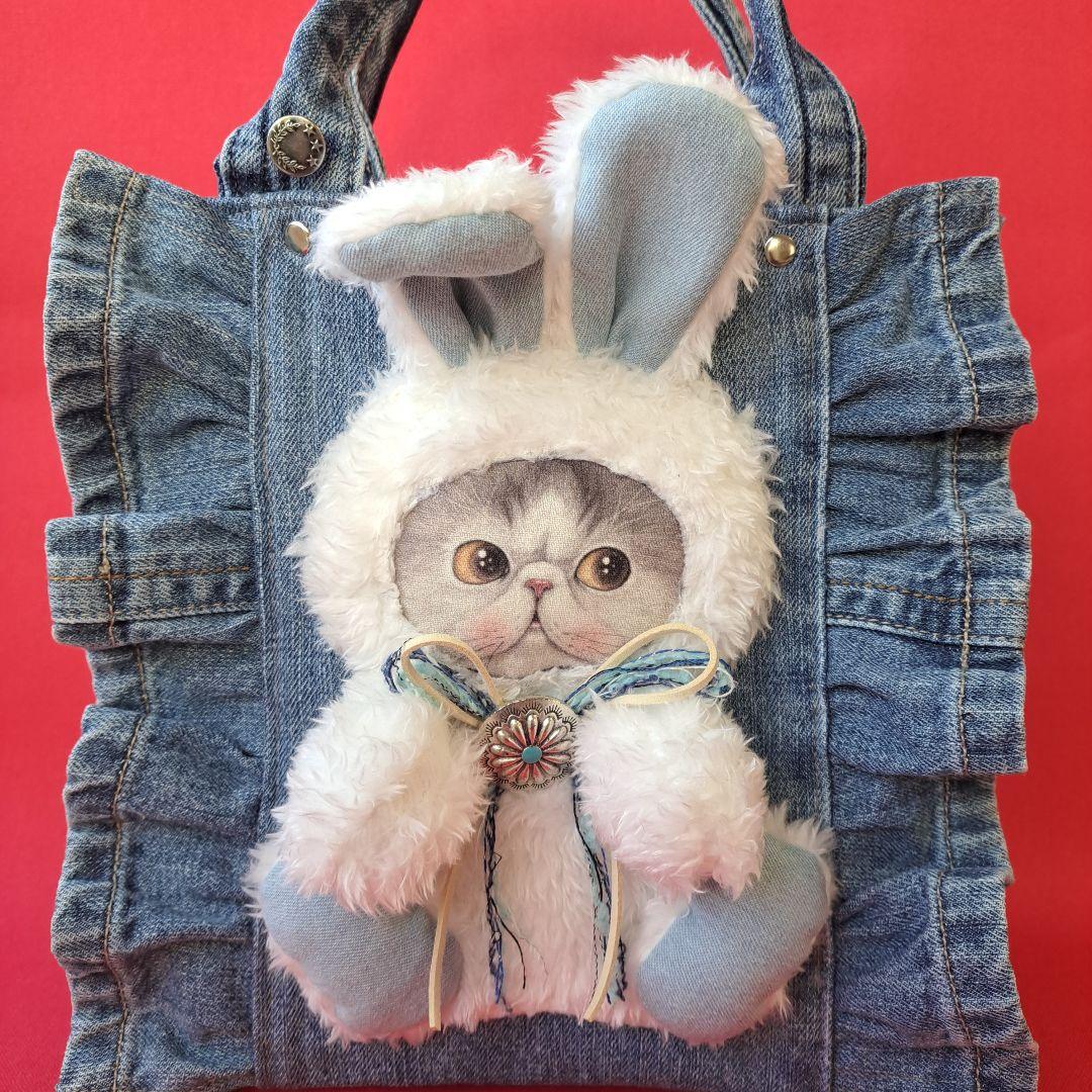 ゆ*ら様 コヤンイサムチョン　マンドゥ　デニムリメイクフリルトートバッグ