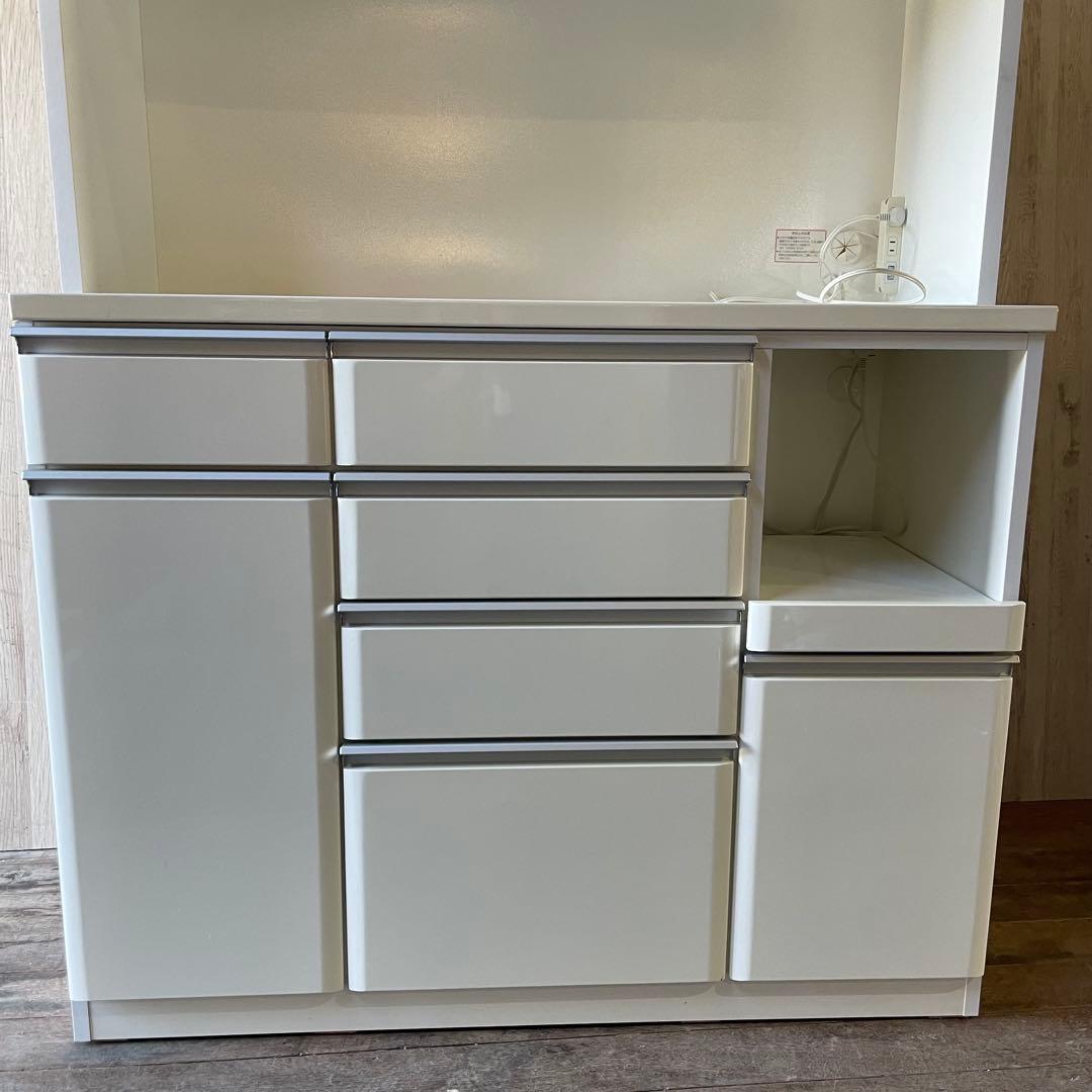 NITORI ニトリ 食器棚 120KB-WH キッチンボード アルミナ2 白