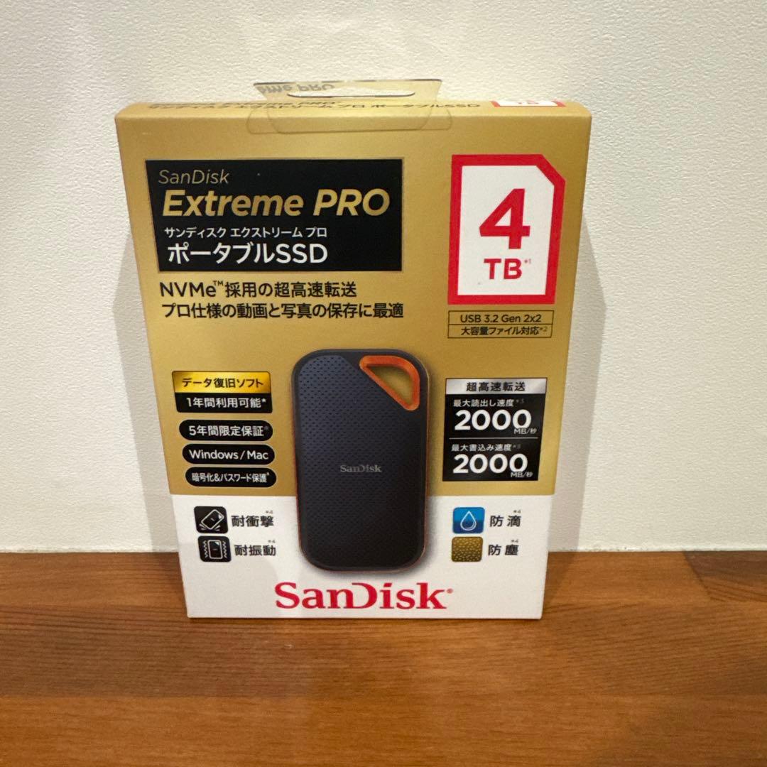 必ず説明をご確認下さい【新品未使用】SanDiskExtremePROSSD4T