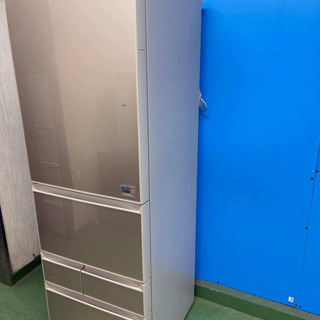 717 鏡面　冷蔵庫　大型　5ドア　左開き　美品　自動製氷機付　400L強 保証