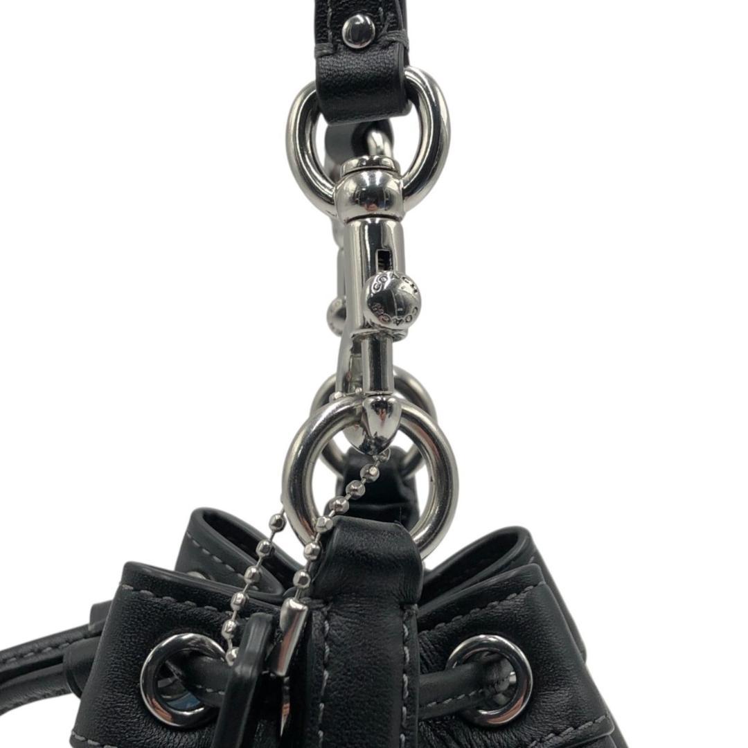 【極美品】COACHコーチ　ブラック　レザー　ショルダーバッグ　２WAY　巾着型