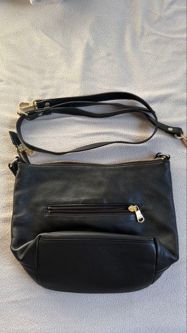 russet ラシット ソフトレザーシンプルショルダーバッグ 黒