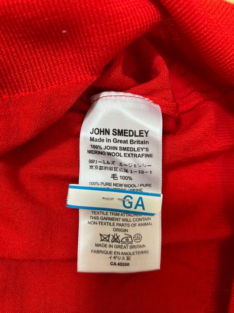 JOHN SMEDLEY レッド クルーネック セーター