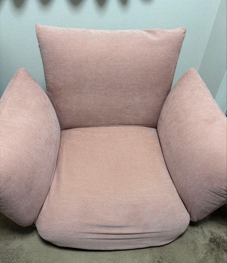 無印良品　一人掛けリクライニングソファ　ピンク