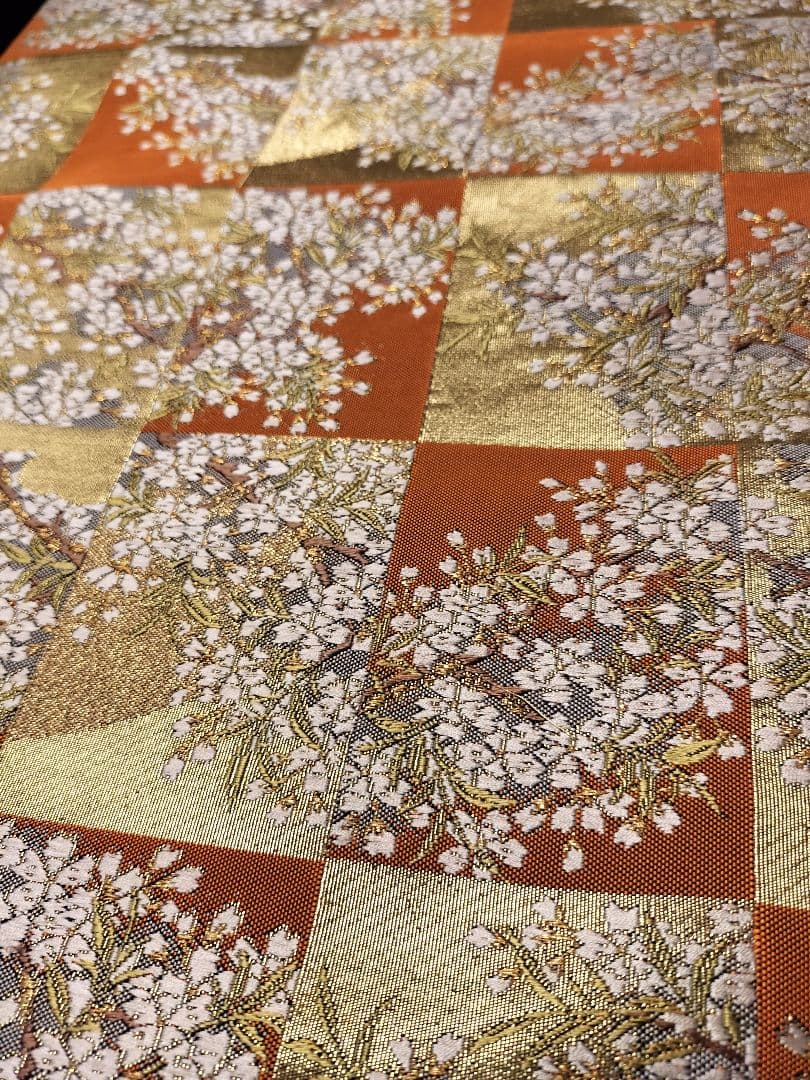 A668★逸品‼️豪華刺繍‼️ひな祭り‼️袋帯正絹テーブルランナー2m15cm