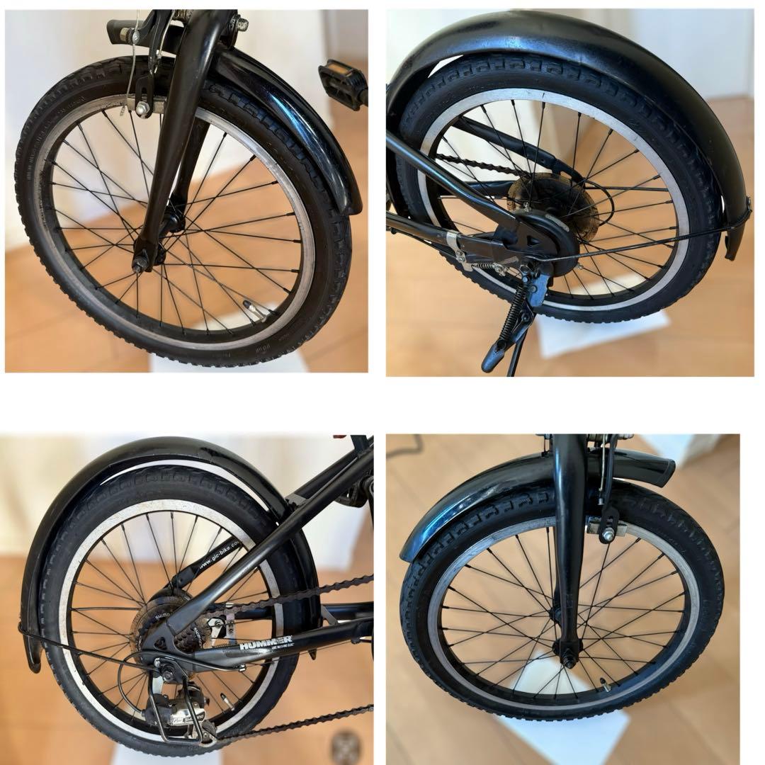 ハマー HUMMER 折りたたみ自転車 ブラック18インチ