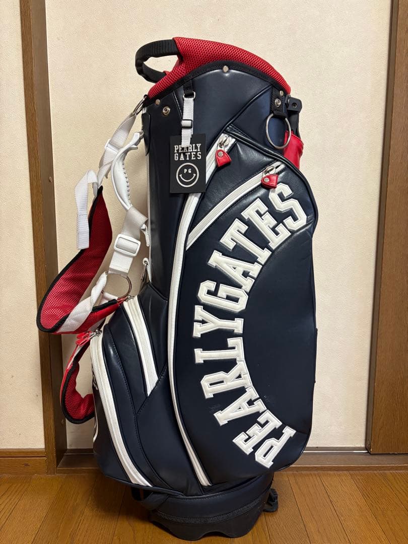 大幅値下げ★PEARLY GATESキャディバッグ⭐️紺・赤 クラブヘッドカバー付