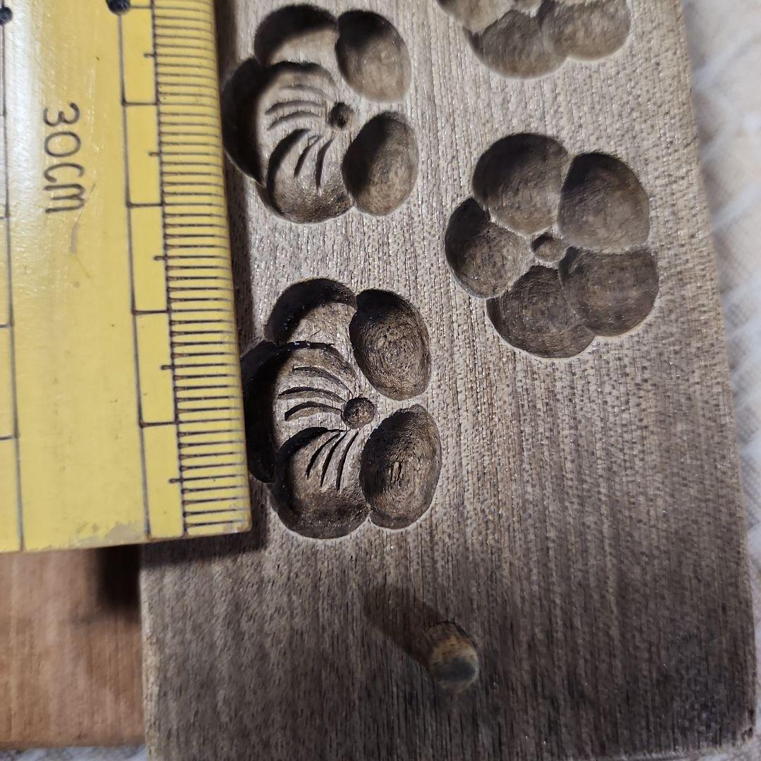 梅花5柄　菓子木型　古い 木型 菓子型 和菓子 木製 古道具 古物