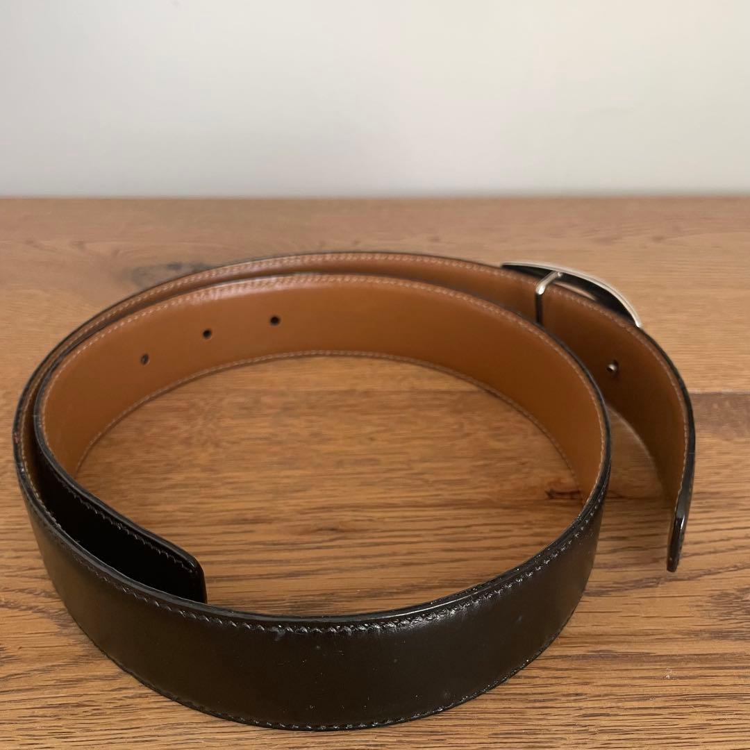 GUCCI レザー ベルト Gバックル シルバー金具