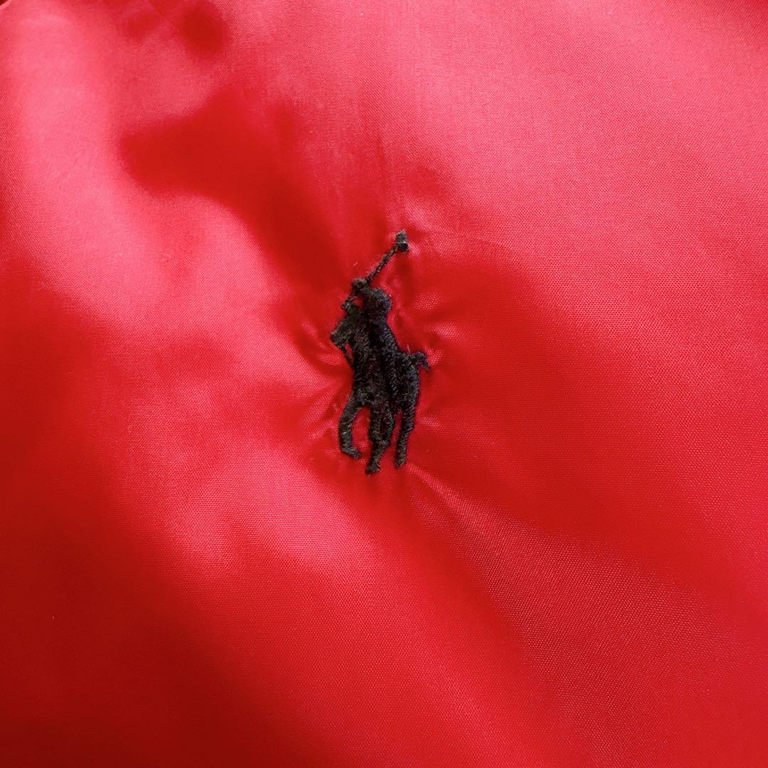 【ポロラルフローレン】ダウンベスト リバーシブル Mサイズ ネイビー レッド