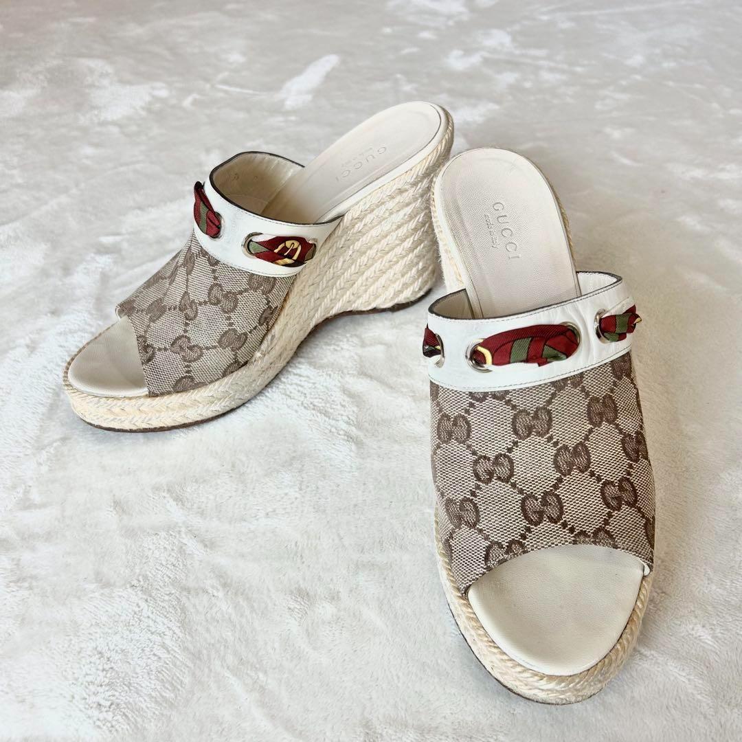 ⭐️再値下げ⭐️ グッチ GGキャンパス エスパドリーユ ウェッジ サンダル 36C