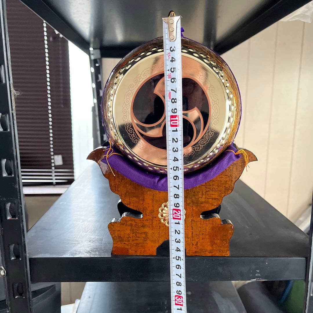 軍扇・陣笠・陣太鼓付三品セット 台付き 端午の節句飾り・五月人形・