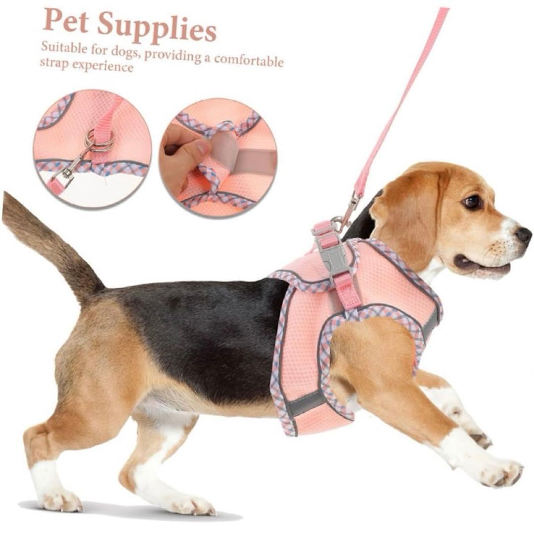 小型犬用 ハーネス リード セット ピンク ベストタイプ 新品 未使用